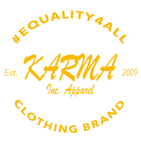 Karma Inc Apparel  Hoodie "PEACE LOVE UNITY EQUALITY" Maize And Blue Preimum Organic Cotton Unisex Hoodie